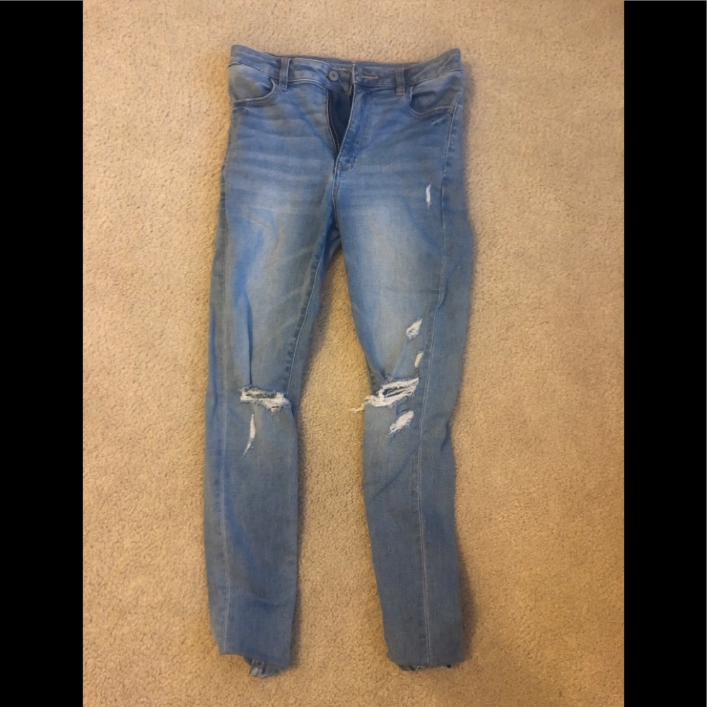 American Eagle High Rise Ripped Jeans
